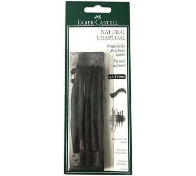 FC129398 Faber-Castell PITT Natural Willow Charcoal Sticks 6-11mm - 5ct. Sticks