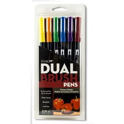 TB56162 Tombow ABT Dual Brush Pen 6 Set - Primary 