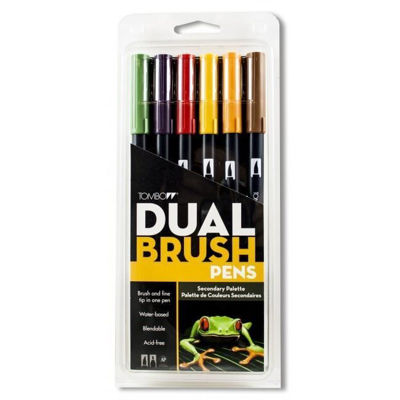 TB56163 Tombow ABT Dual Brush Pen 6 Set - Secondary