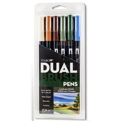 TB56164 Tombow ABT Dual Brush Pen 6 Set - Landscape 