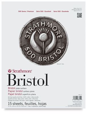  SM580-52 Strathmore Bristol Pad 2-Ply Plate - 11X17 24 Sheets 