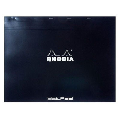  RH38559 	 Rhodia Dot Pad Black N⁰.38 (16.5"12.5")- Softcover 80pg 