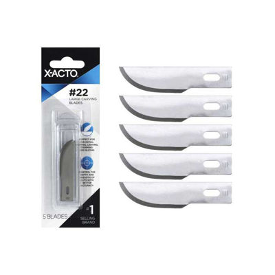 xa-x-acto-222-#22-large-curved-carving-blades-set-package-of-5