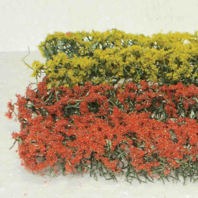 WE00334 	WEESCAPES Flower Hedges 5''x3/8x5/8'' Red & Yellow 4pk