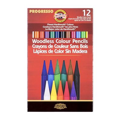 KOFA8756.12 Koh-I-Noor Progresso Woodless Color Pencil 12 Set