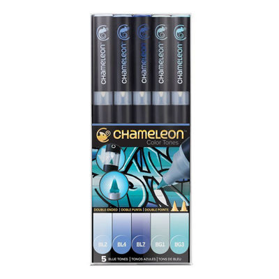 CLCT0513 Chameleon 5-Pen Blue Tones Set