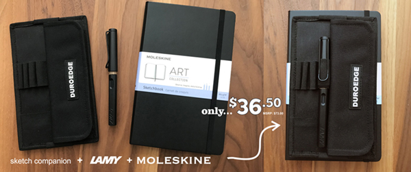 Moleskine Sketching Kit - Art Collection Sketchbook + 12